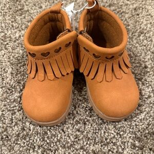 Carter's Brown Fringe Heart Boots